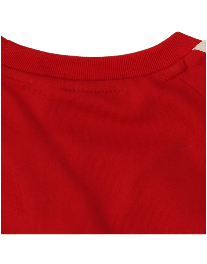 Adidas Mens Sweatshirt Jumper UK 38/40 Medium Red Colourblock Polyester
