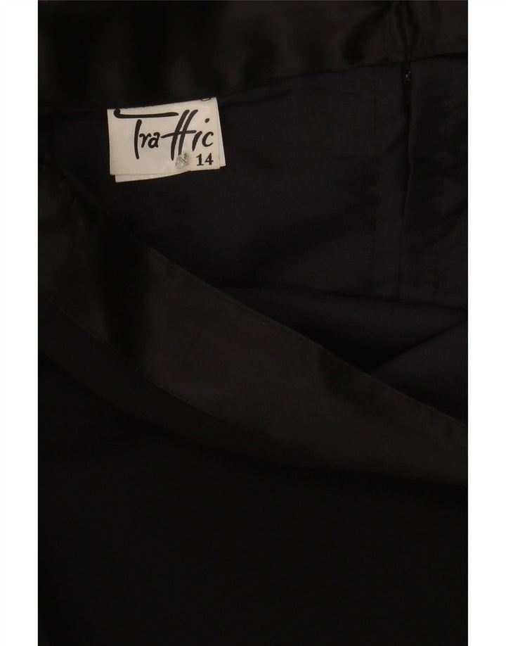 TRAFFIC Womens Midi Skirt UK 14 Medium W28  Black Polyester