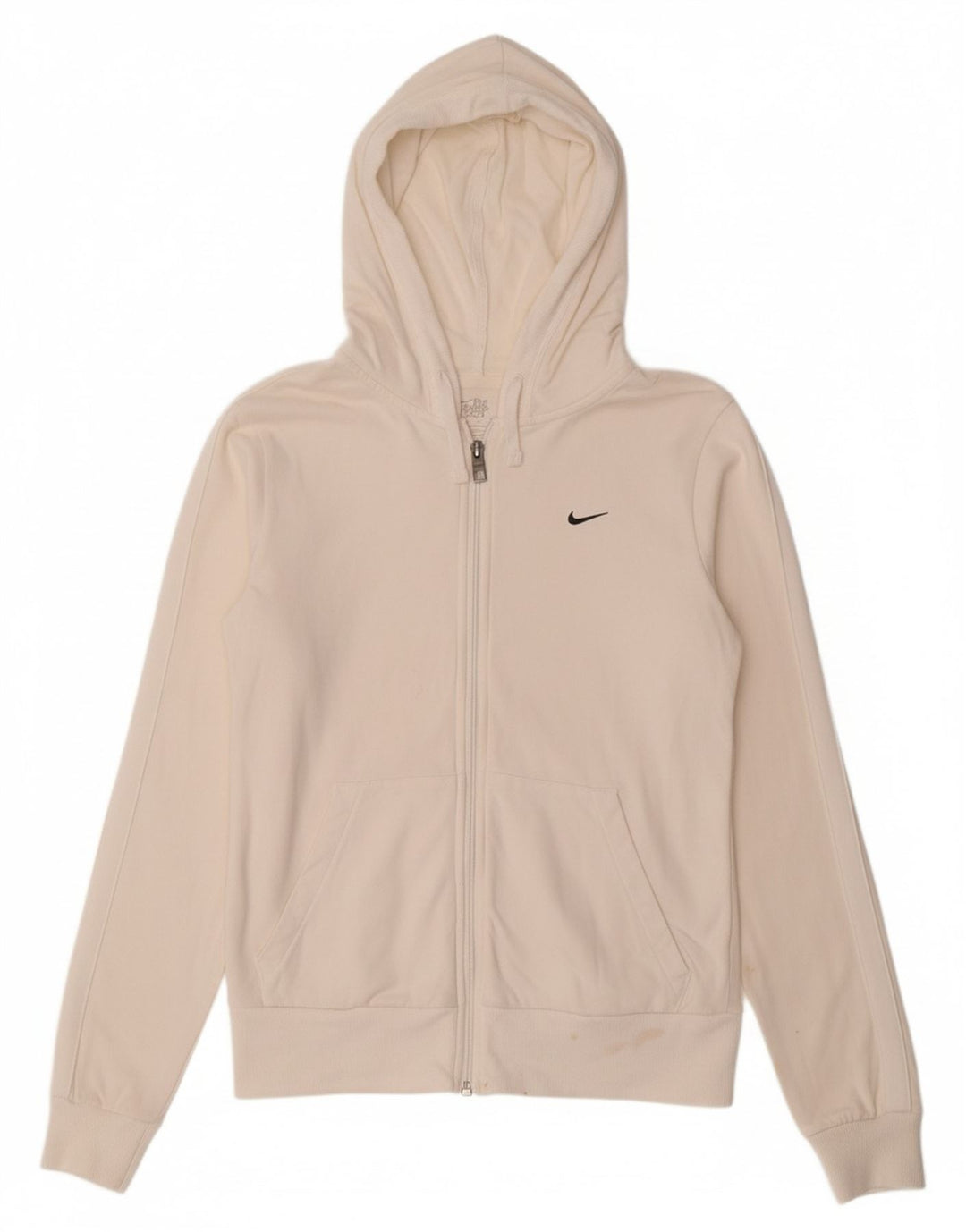 Suéter feminino Nike com capuz e zíper UK 12/14 médio off white algodão