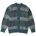 vintage Mens Cardigan Pull Grand Chevron Bleu