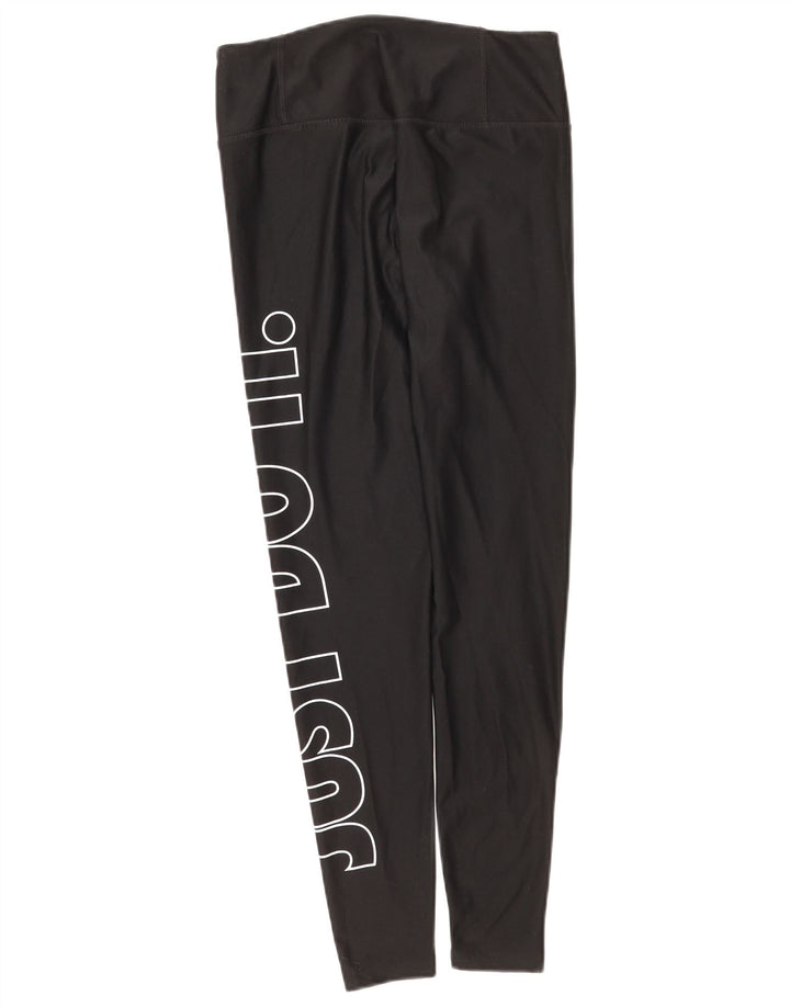 Nike Womens Dri Fit Graphic Leggings UK 8 Small Black Polyester