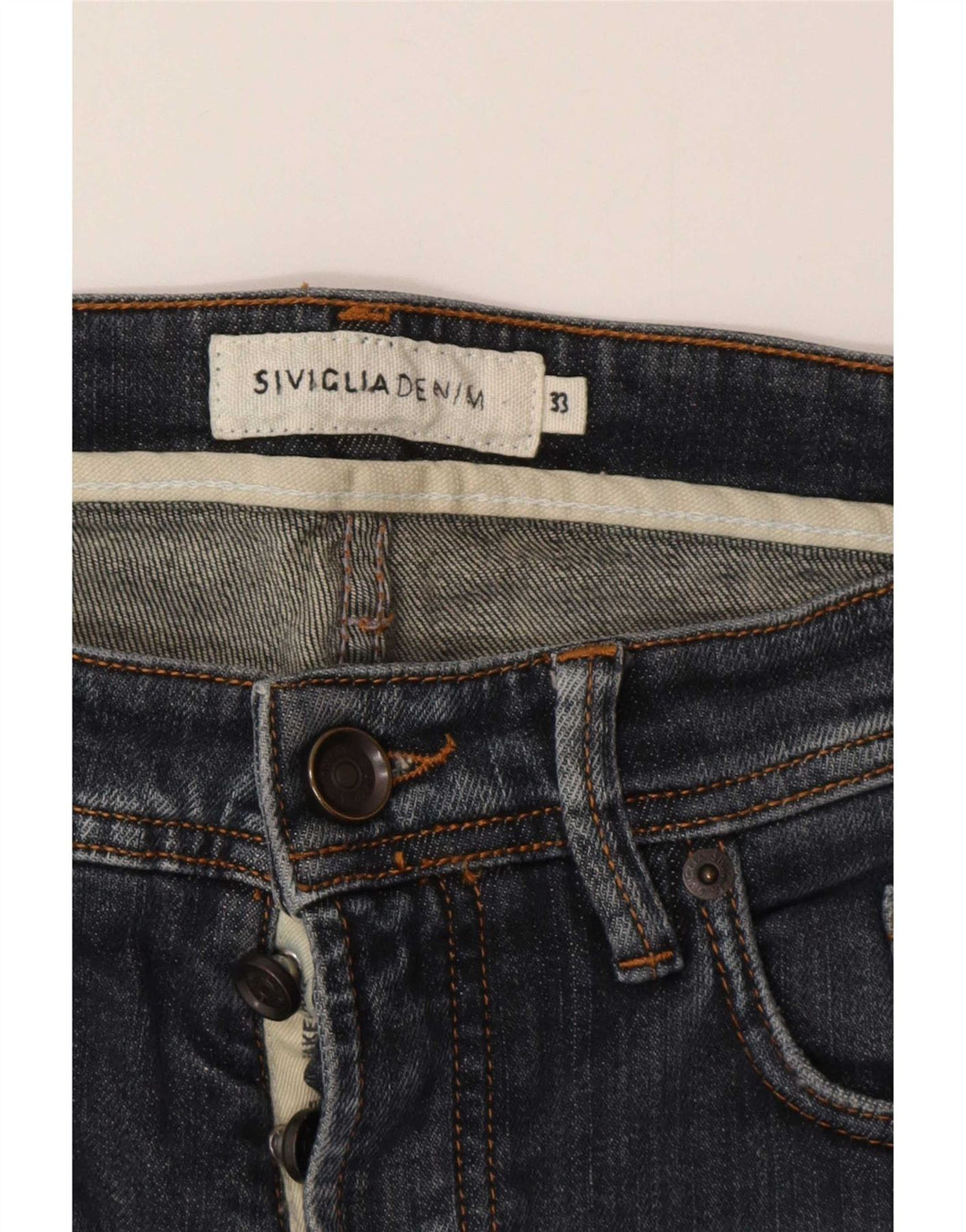 SIVIGLIA Herren Slim Jeans W33 L32 Blaue Baumwolle