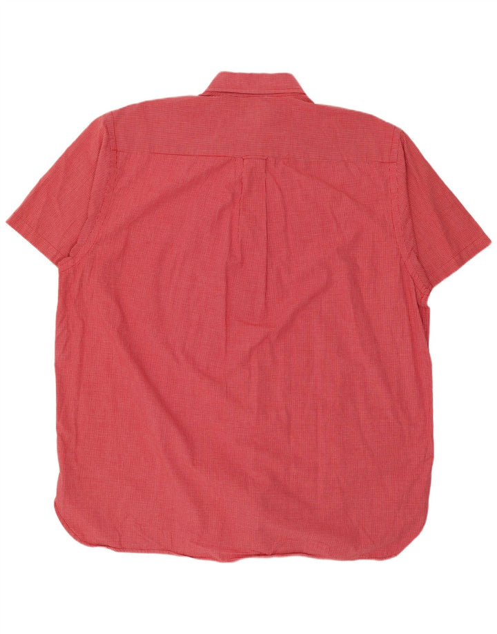 Nautica Mens Short Sleeve Shirt XL Red Check Cotton