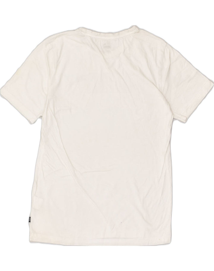 PUMA Mens Graphic T-Shirt Top Medium White Cotton | Vintage Puma | Thrift | Second-Hand Puma | Used Clothing | Messina Hembry 