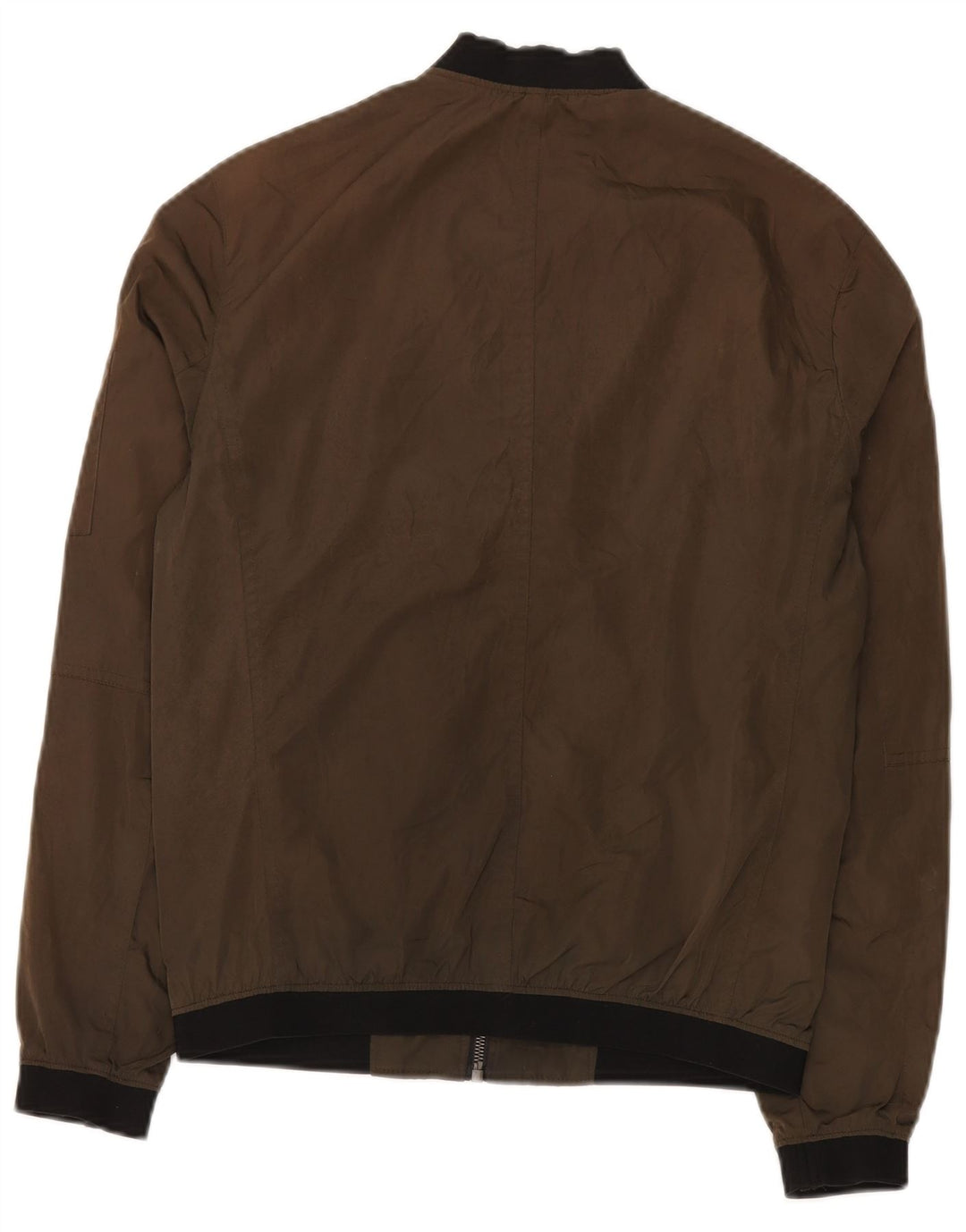 Zara Herren Bomberjacke UK 36 Small Braun Polyester