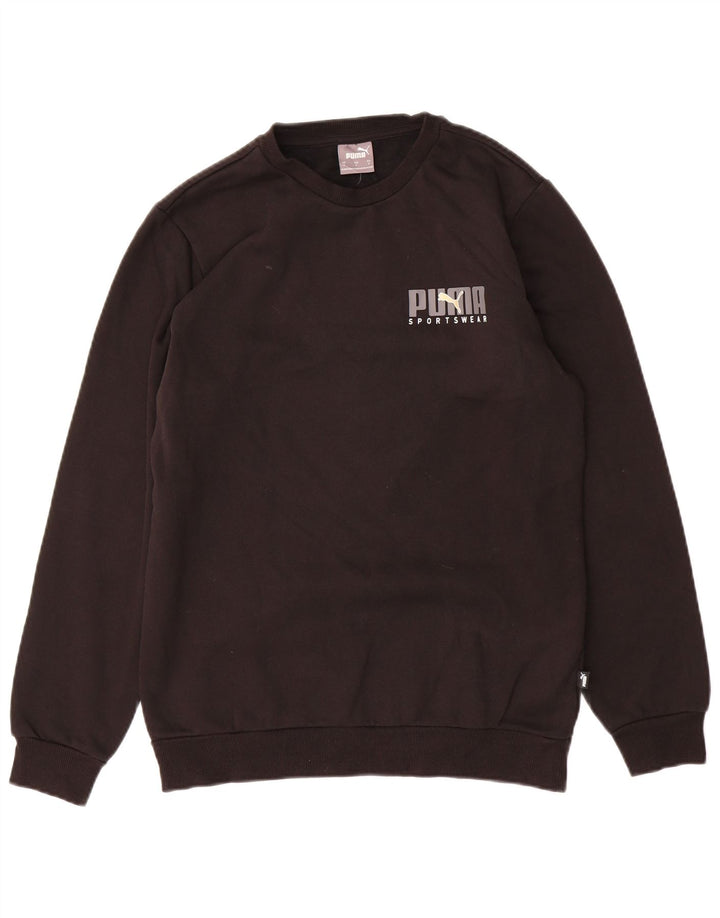 PUMA Mens Graphic Sweatshirt Jumper Small Black Cotton