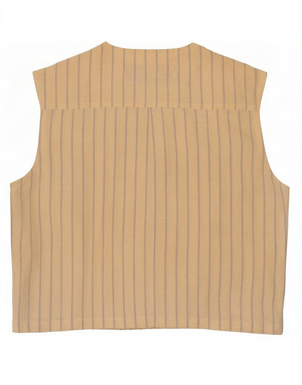 Gimel Camicia senza maniche da donna Camicetta XS Lino a righe beige