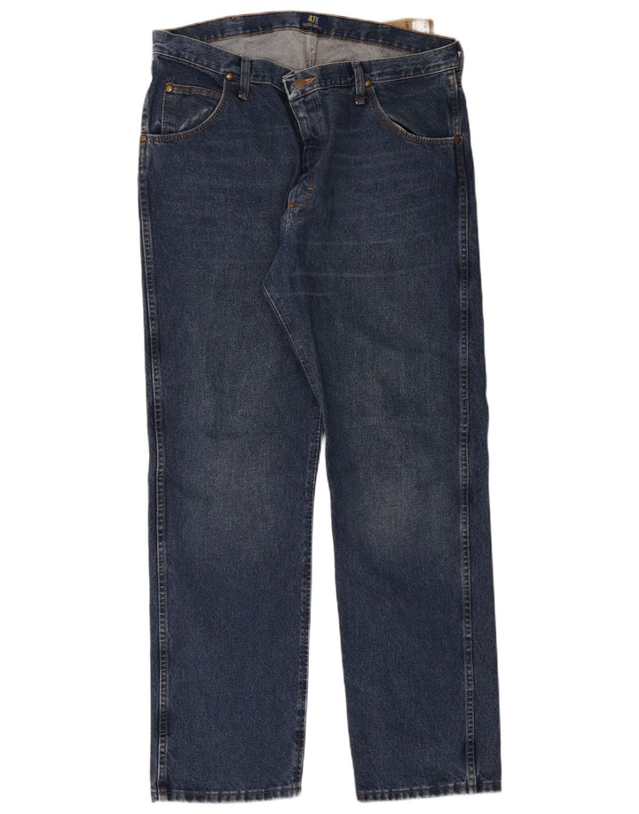 Wrangler Mens Straight Jeans W38 L32 Blue Cotton