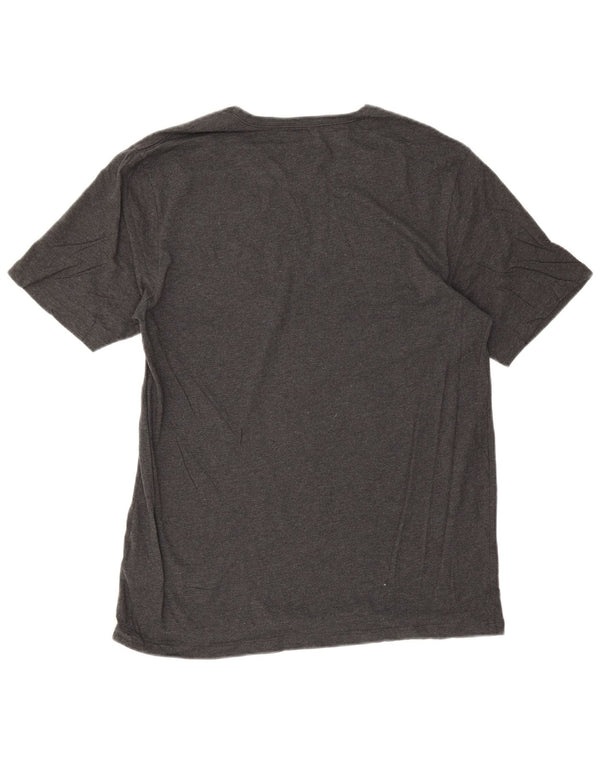 Camiseta masculina Hugo Boss Top XL algodão manchado cinza