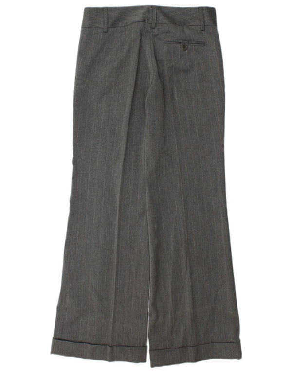 Zara Γυναικείο παντελόνι Chino με φαρδύ πόδι EU 38 Small W28 L30 Γκρι ριγέ