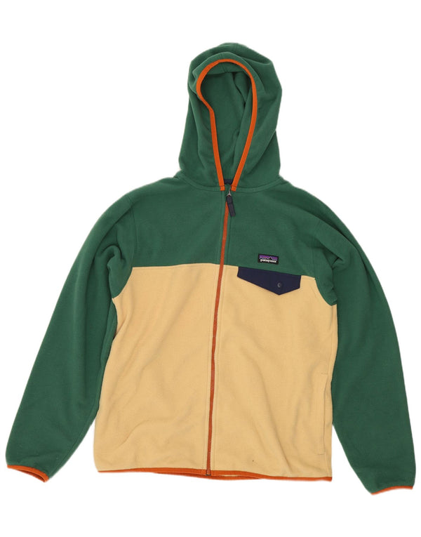 Giacca in pile con cappuccio Patagonia per ragazzi 13-14 anni XL Verde Colourblock