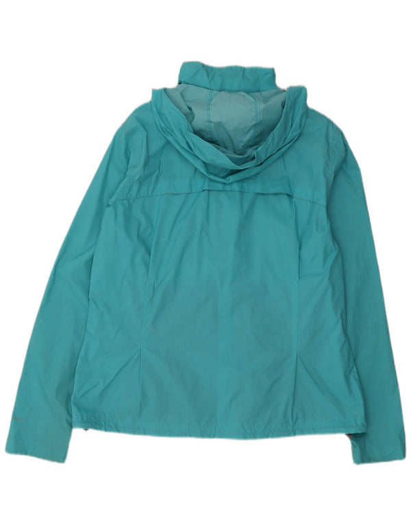 Columbia Womens Hooded Rain Jacket UK 18 XL Turquoise Nylon