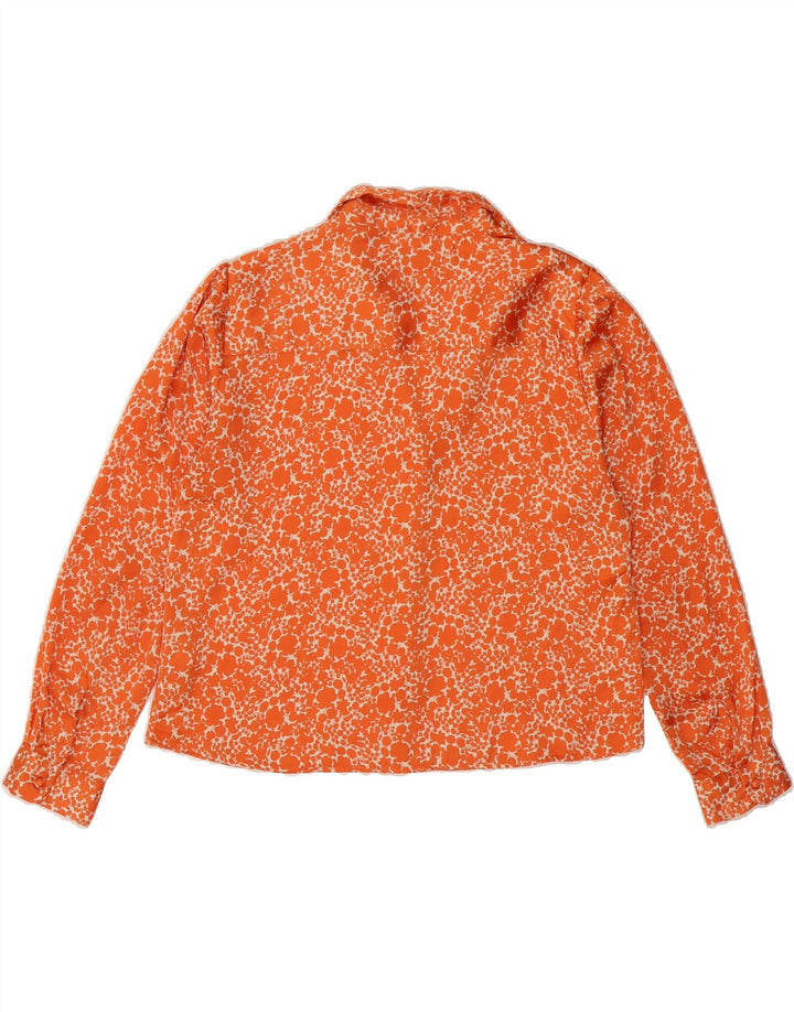 CONBIPEL Womens Shirt Blouse UK 16 Large Orange Floral Polyester Vintage Conbipel and Second-Hand Conbipel from Messina Hembry 
