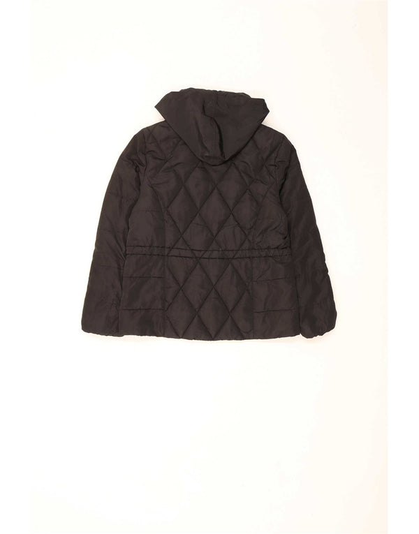 Giacca imbottita con cappuccio vestibilità ampia da donna Marks & Spencer UK 10 piccola nera