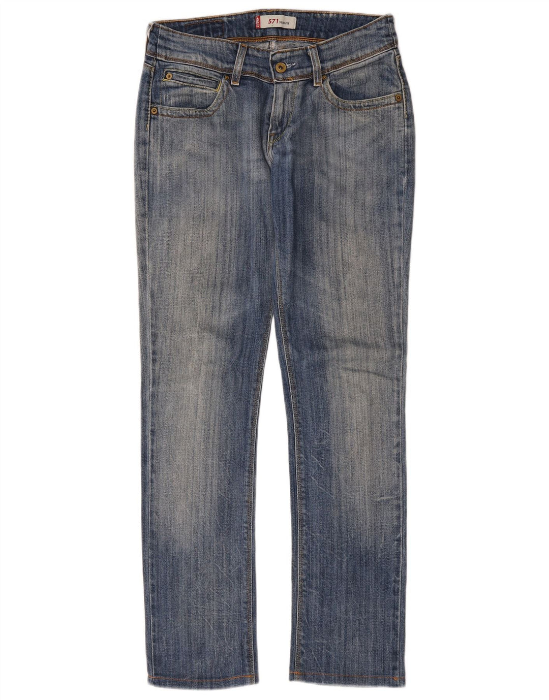 Levi's Damen 571 Slim Jeans W29 L30 Blaue Baumwolle