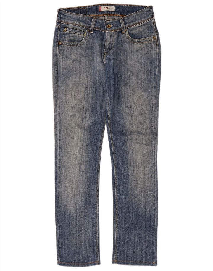 Levi's Damen 571 Slim Jeans W29 L30 Blaue Baumwolle