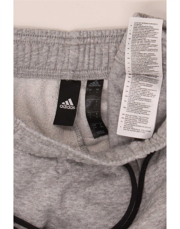 Adidas Mens Graphic Tracksuit Trousers Large Grey Cotton