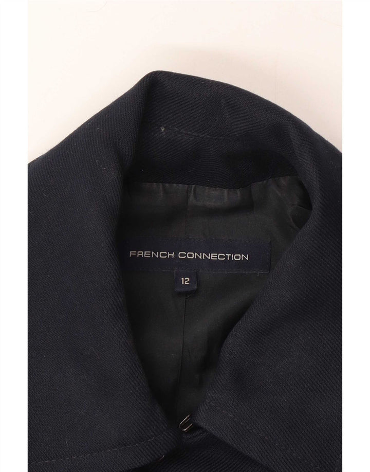 French Connection Womens Pea Coat UK 12 Medium Navy Blue Polyester