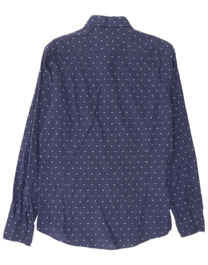 MASSIMO DUTTI Mens Shirt Medium Navy Blue Spotted
