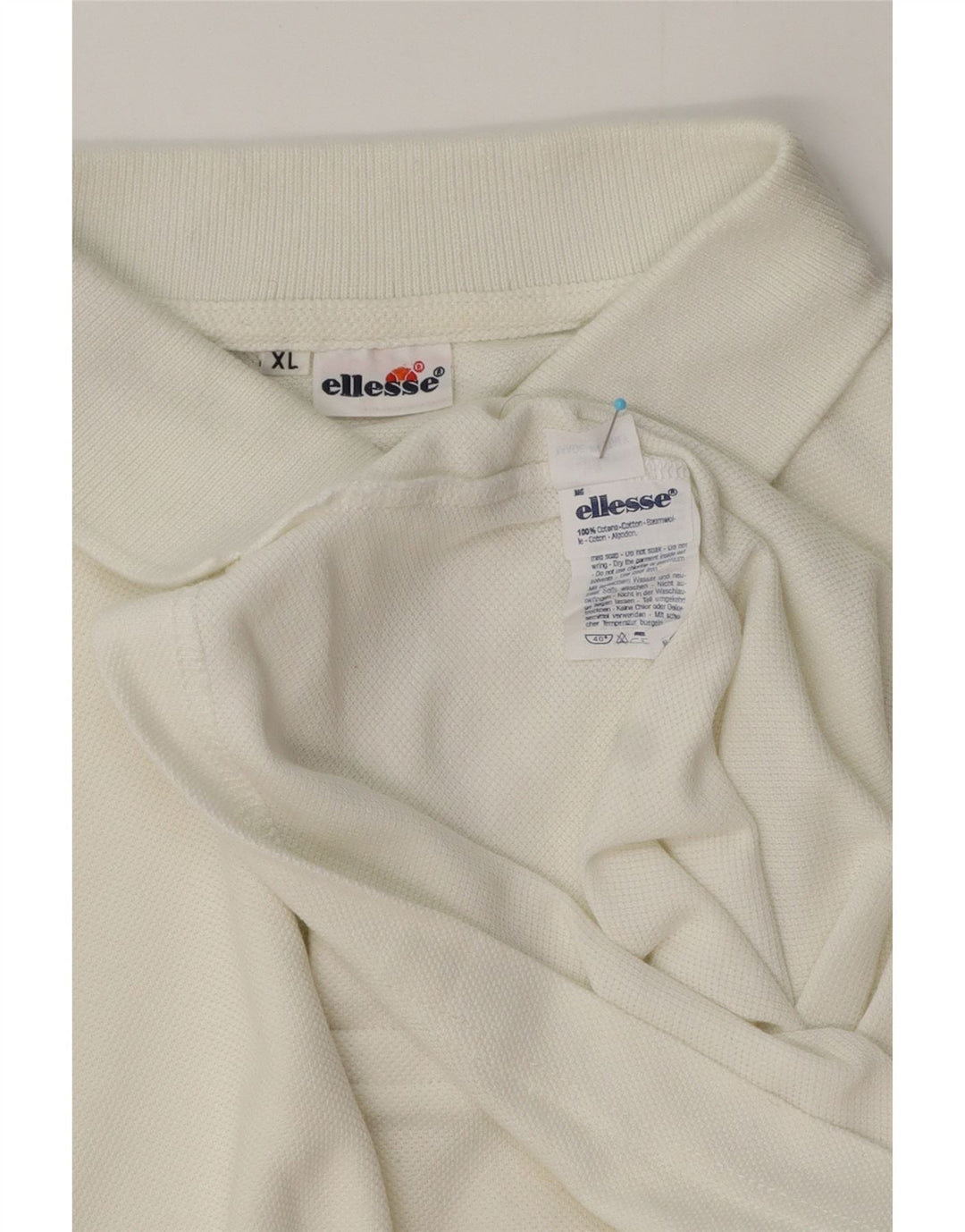Ellesse Mens Polo Shirt XL White Cotton