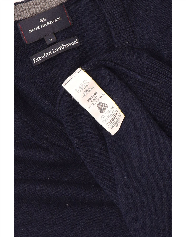 MARKS & SPENCER Herren Blue Harbor Vest Tank Top Medium Marineblaue Wolle