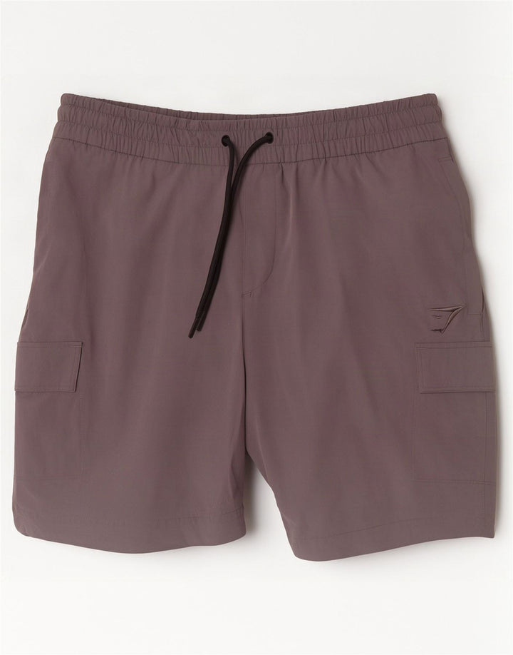 Shorts de natação masculino Gymshark Cargo grande nylon cinza
