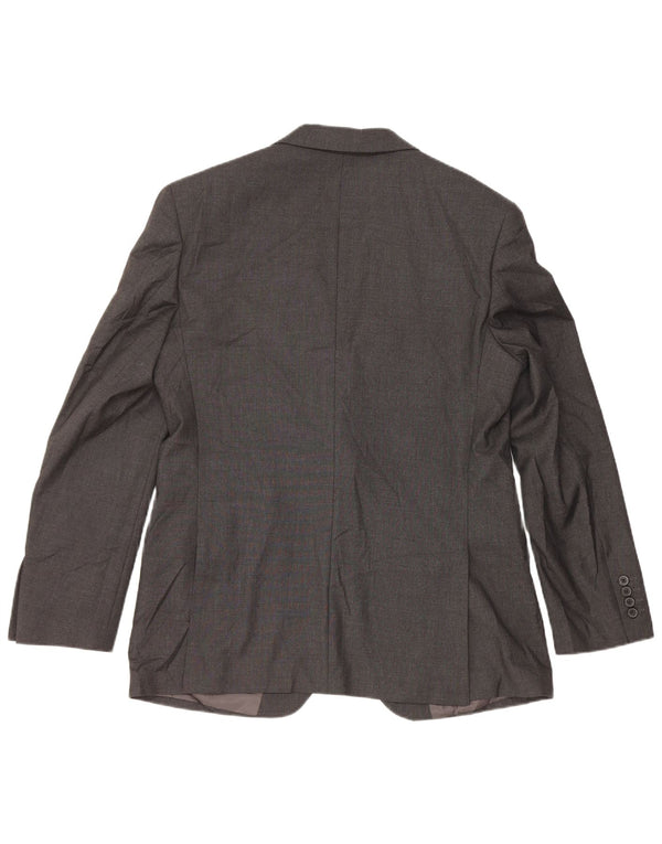 Marks & Spencer Mens 2 Button Blazer Jacket UK 40 Medium Grey Polyester