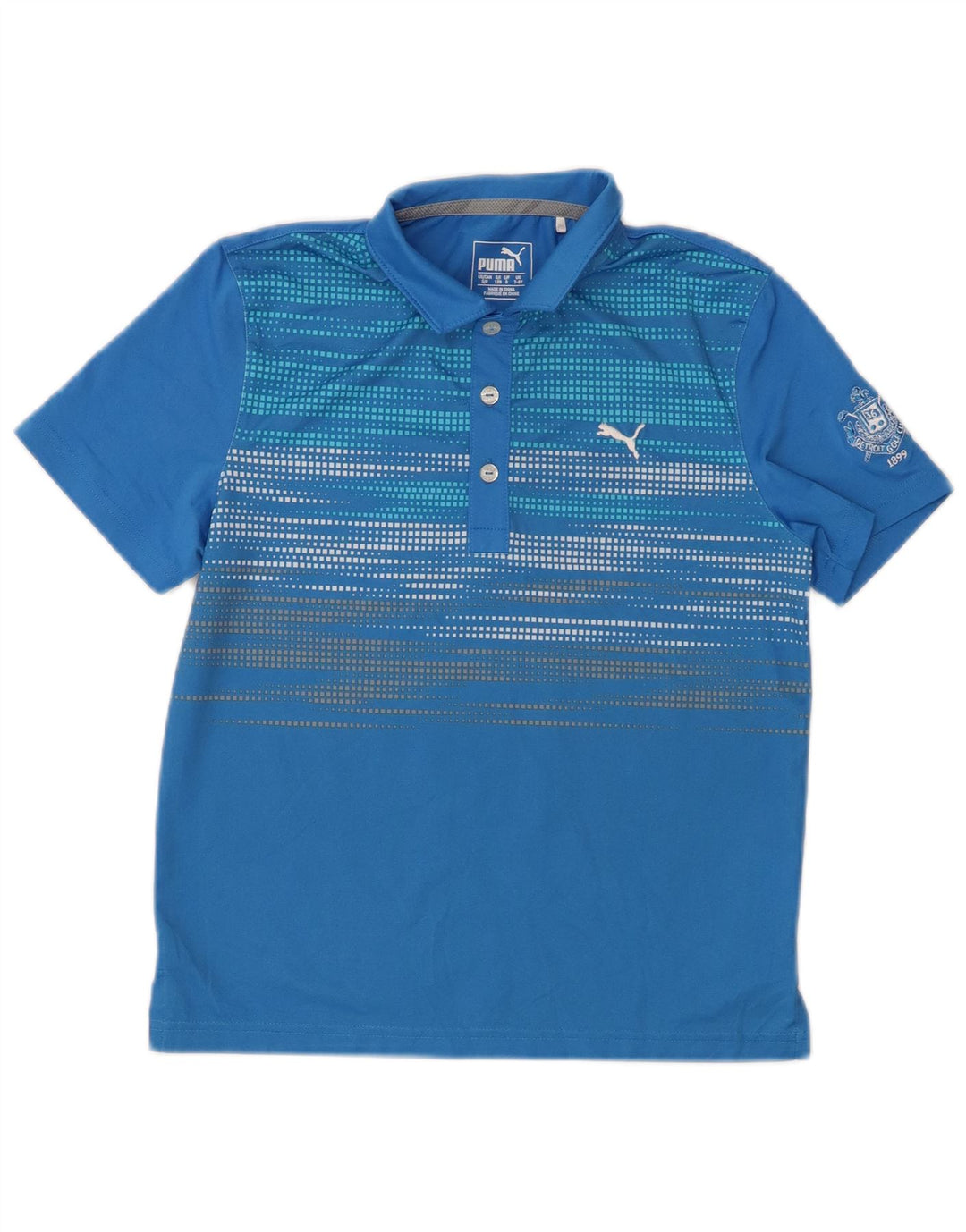 PUMA drenge poloskjorte 7-8 år blå geometrisk polyester