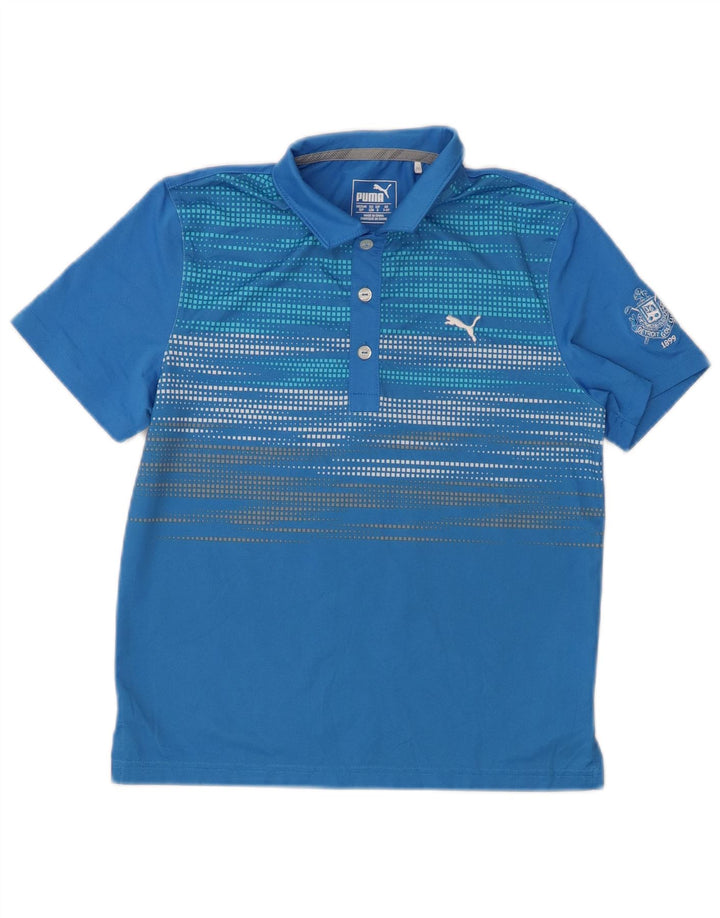 PUMA drenge poloskjorte 7-8 år blå geometrisk polyester