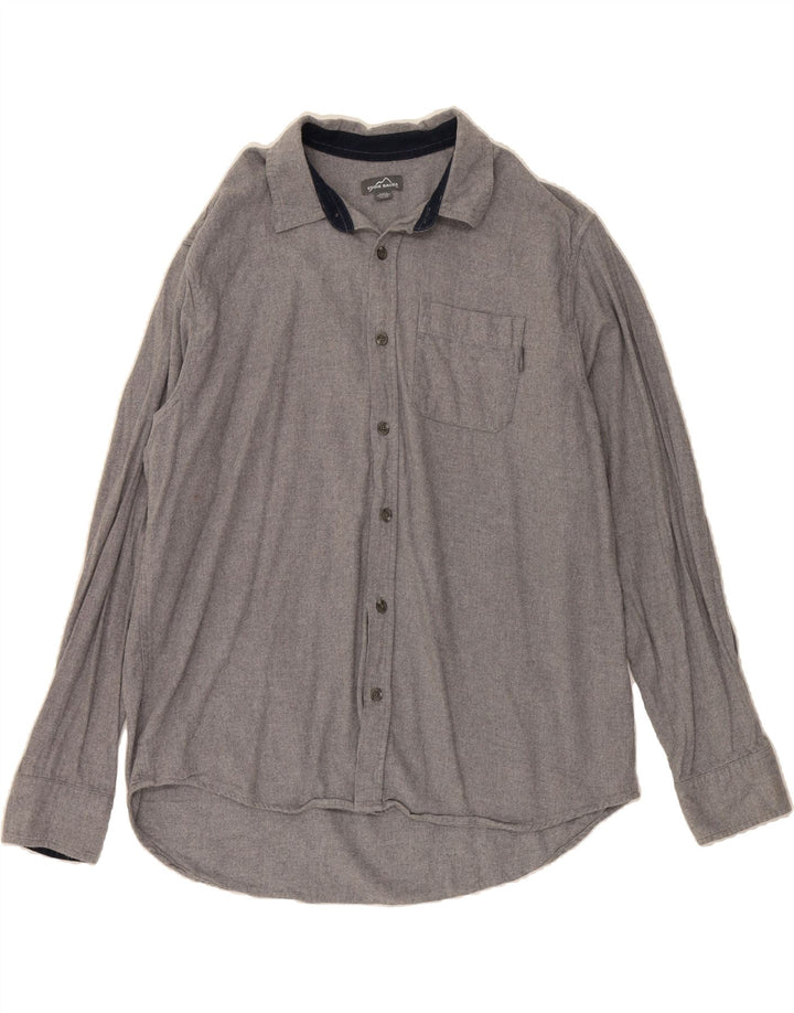 EDDIE BAUER Mens Flannel Shirt 2XL Grey Cotton Vintage Eddie Bauer and Second-Hand Eddie Bauer from Messina Hembry 