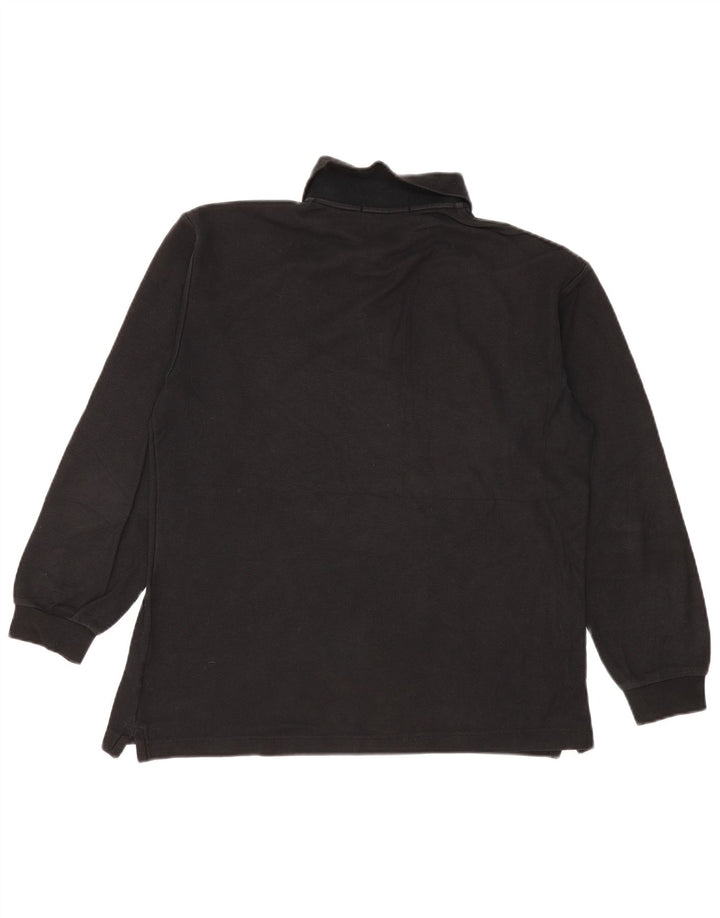 Fila Mens Long Sleeve Polo Shirt IT 50 Medium Black Cotton