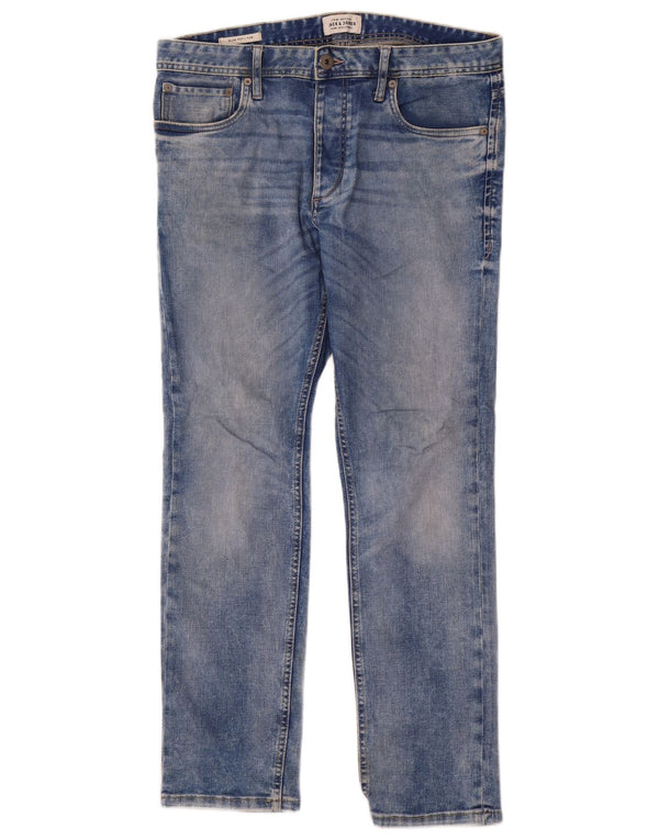 Jack & Jones Homme Tim Slim Jeans W32 L30 Bleu Coton