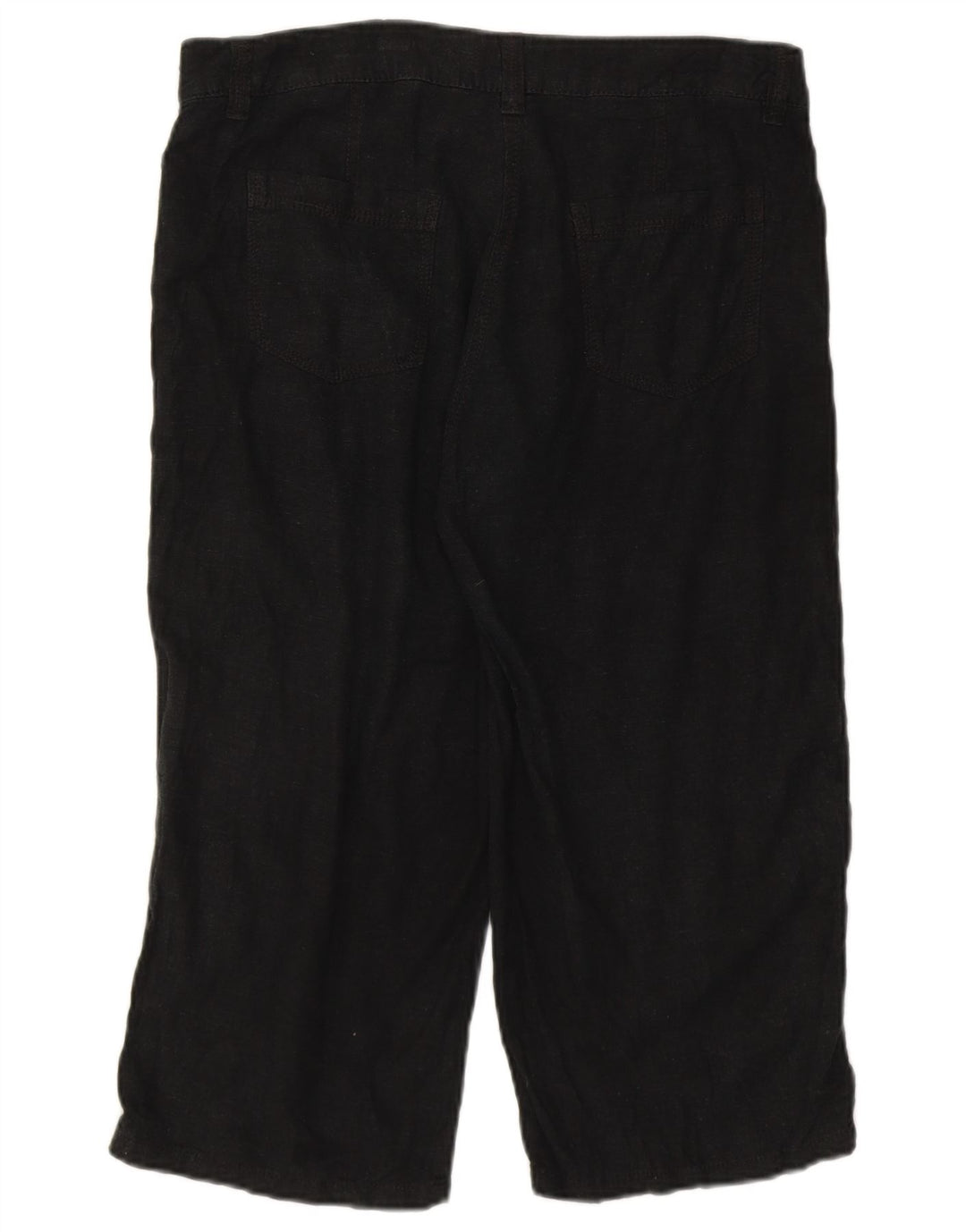 Marks & Spencer Damen Caprihose UK 12 Medium W32 Schwarzes Leinen