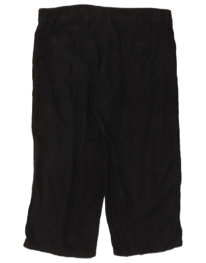 Marks & Spencer Damen Caprihose UK 12 Medium W32 Schwarzes Leinen