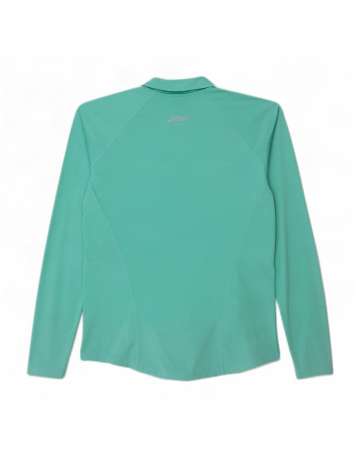 Pulôver de manga comprida feminino Asics Top de treino UK 16 grande turquesa