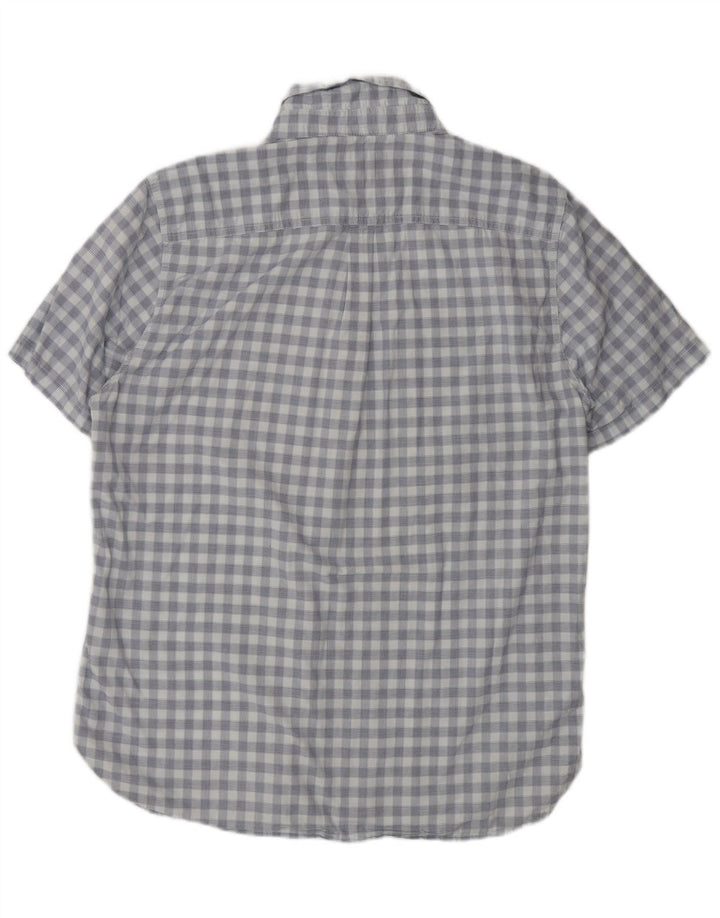 SUPERDRY Mens Regular Fit Short Sleeve Shirt XL Blue Check Cotton