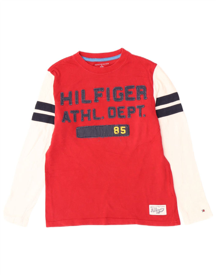 Tommy Hilfiger Maglietta grafica da ragazzo a manica lunga 8-9 anni Rosso medio