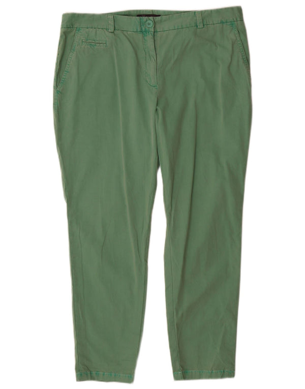 Marks & Spencer Damskie spodnie chino slim UK 16 duże W36 L27 Zielona bawełna