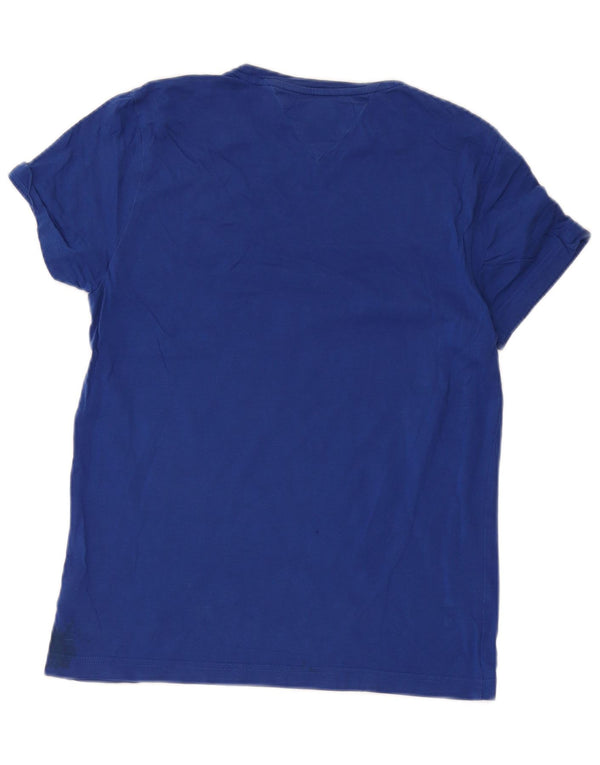 Tommy Hilfiger Camiseta gráfica para hombre Top Small Blue Cotton
