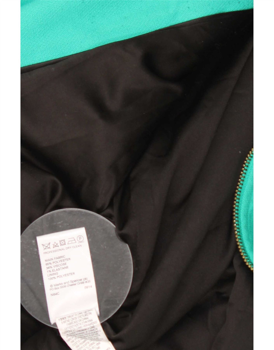 Marks & Spencer Damen-Mantel mit durchgehendem Reißverschluss, UK 12, mittelgrün, Polyester