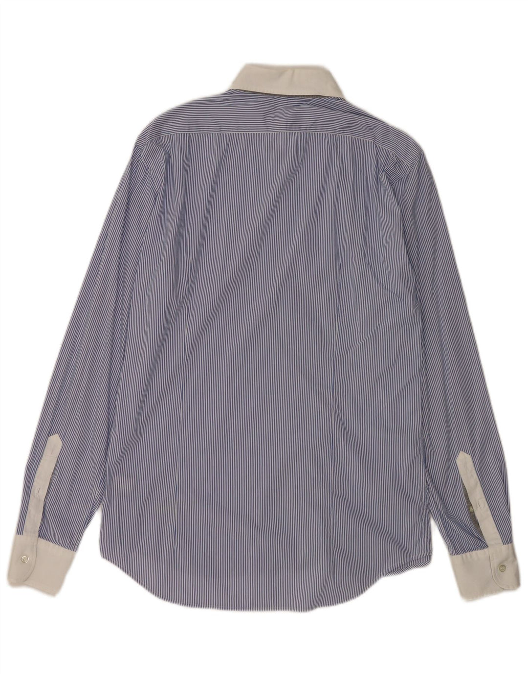 La Martina Mens Shirt Large Blue Striped Cotton