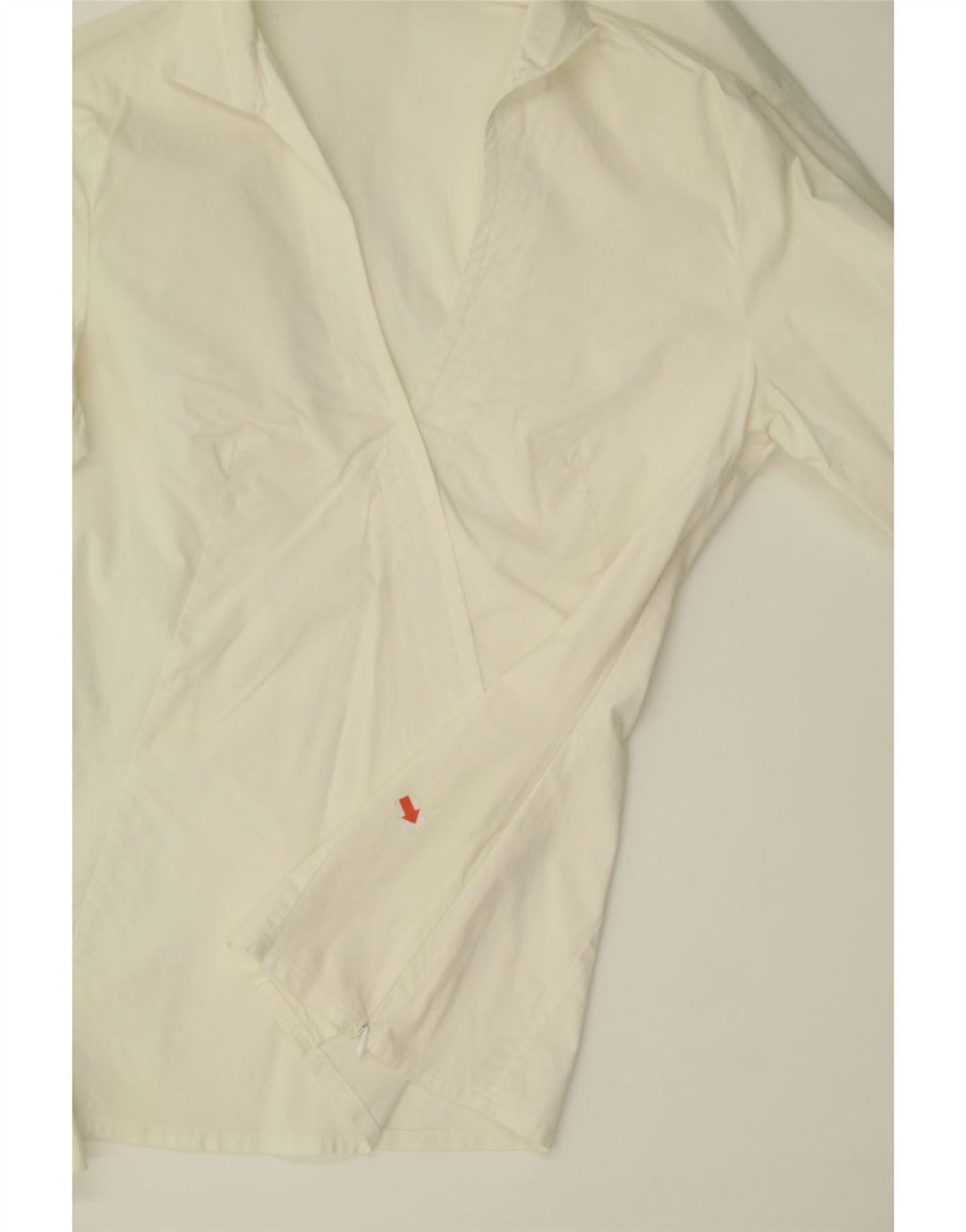 BENETTON Womens Shirt Blouse UK 12 Medium White Cotton