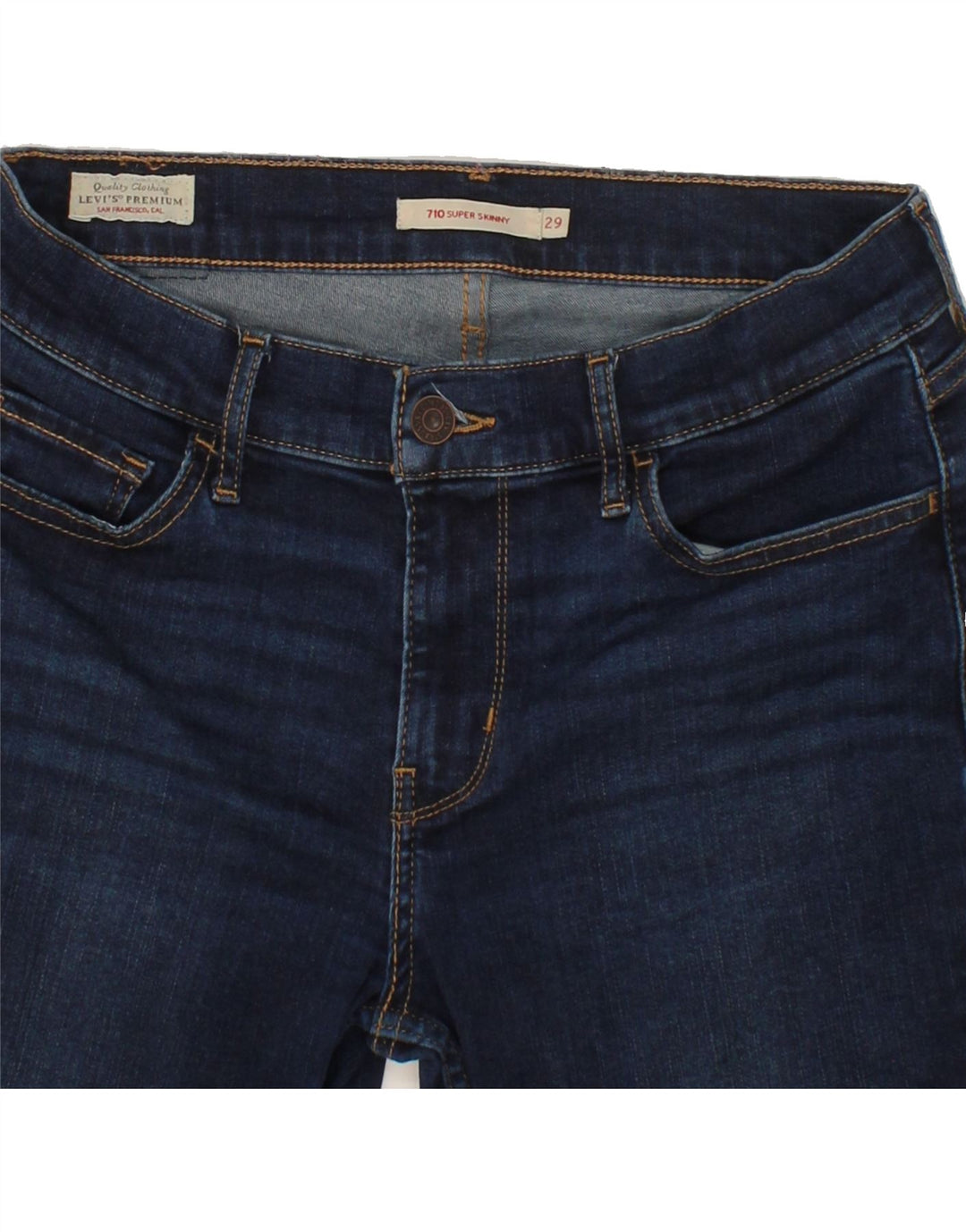 LEVI'S Womens 710 Super Skinny Jeans W29 L30 Navy Blue Vintage Levi's and Second-Hand Levi's from Messina Hembry 