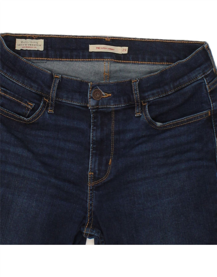 LEVI'S Womens 710 Super Skinny Jeans W29 L30 Navy Blue Vintage Levi's and Second-Hand Levi's from Messina Hembry 