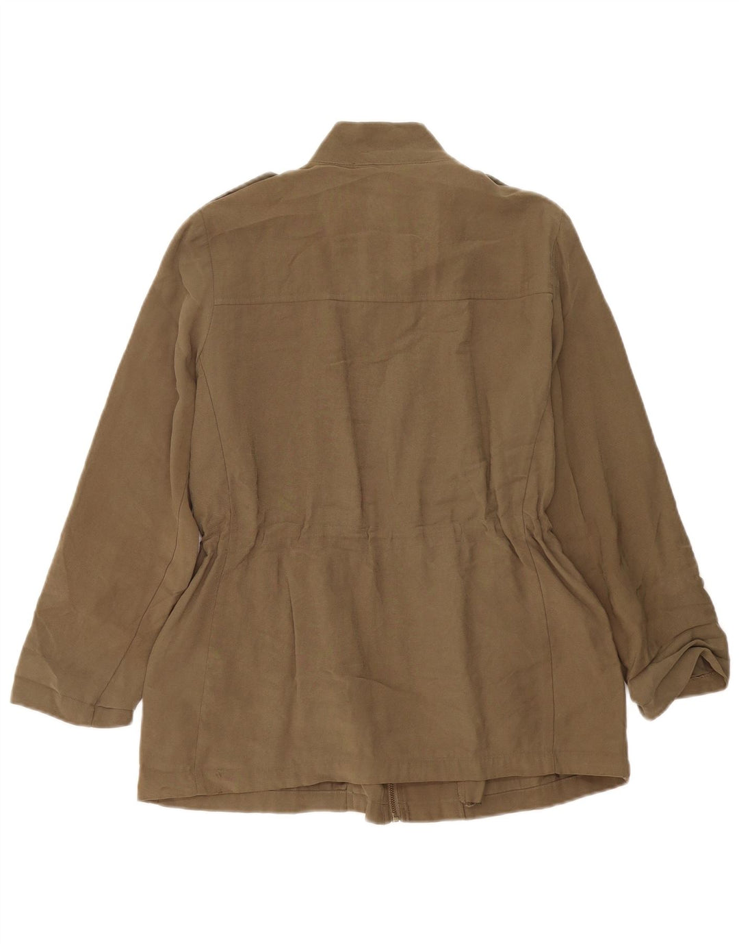 Zara Womens Military Jacket UK 14 Medium Khaki Viscose