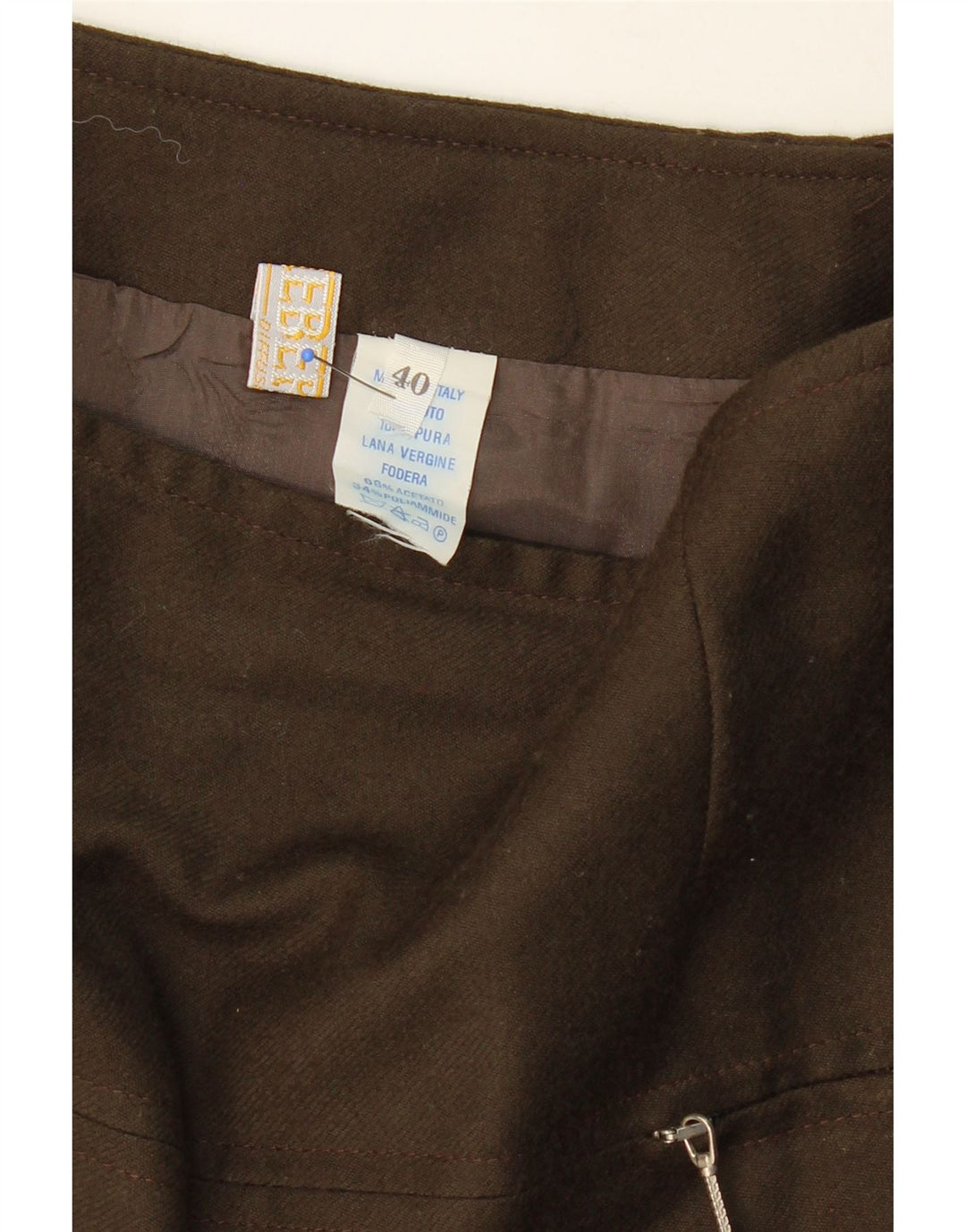 VINTAGE Womens Pencil Skirt IT 40 Small W26  Khaki Wool Vintage Vintage and Second-Hand Vintage from Messina Hembry 