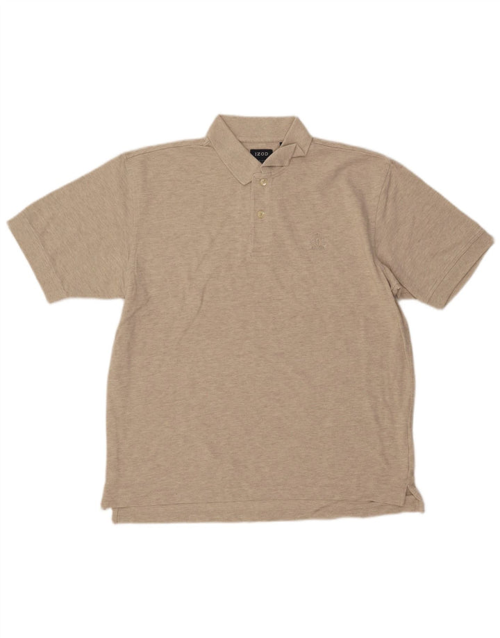 IZOD Mens Polo Shirt Medium Beige Flecked Cotton