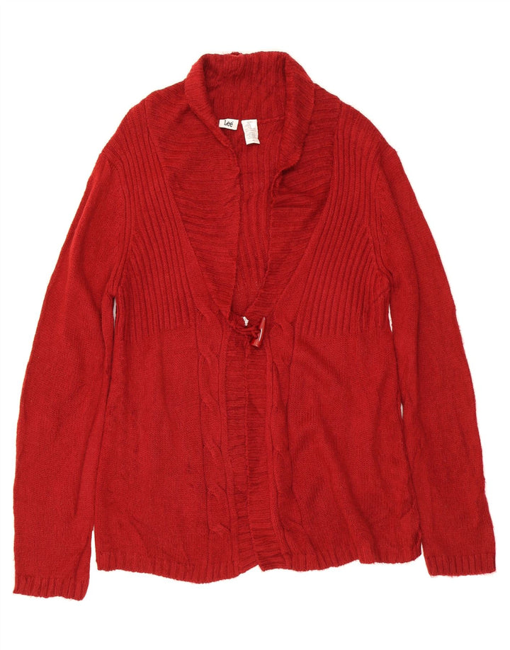 LEE Womens Cardigan Sweater UK 16 Large Red Acrylic Vintage Lee and Second-Hand Lee from Messina Hembry 