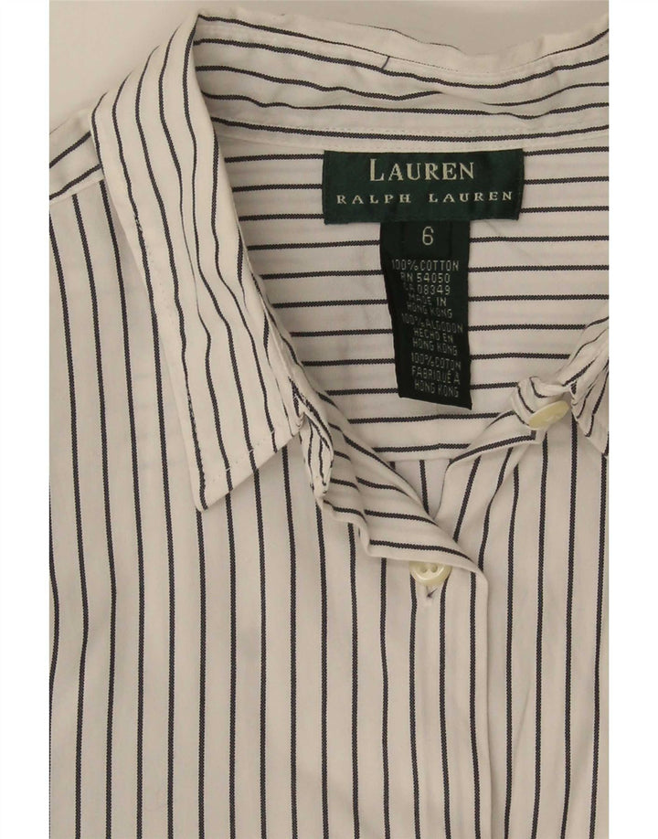 Ralph Lauren Dameskjorte US 6 Medium hvid stribet bomuld
