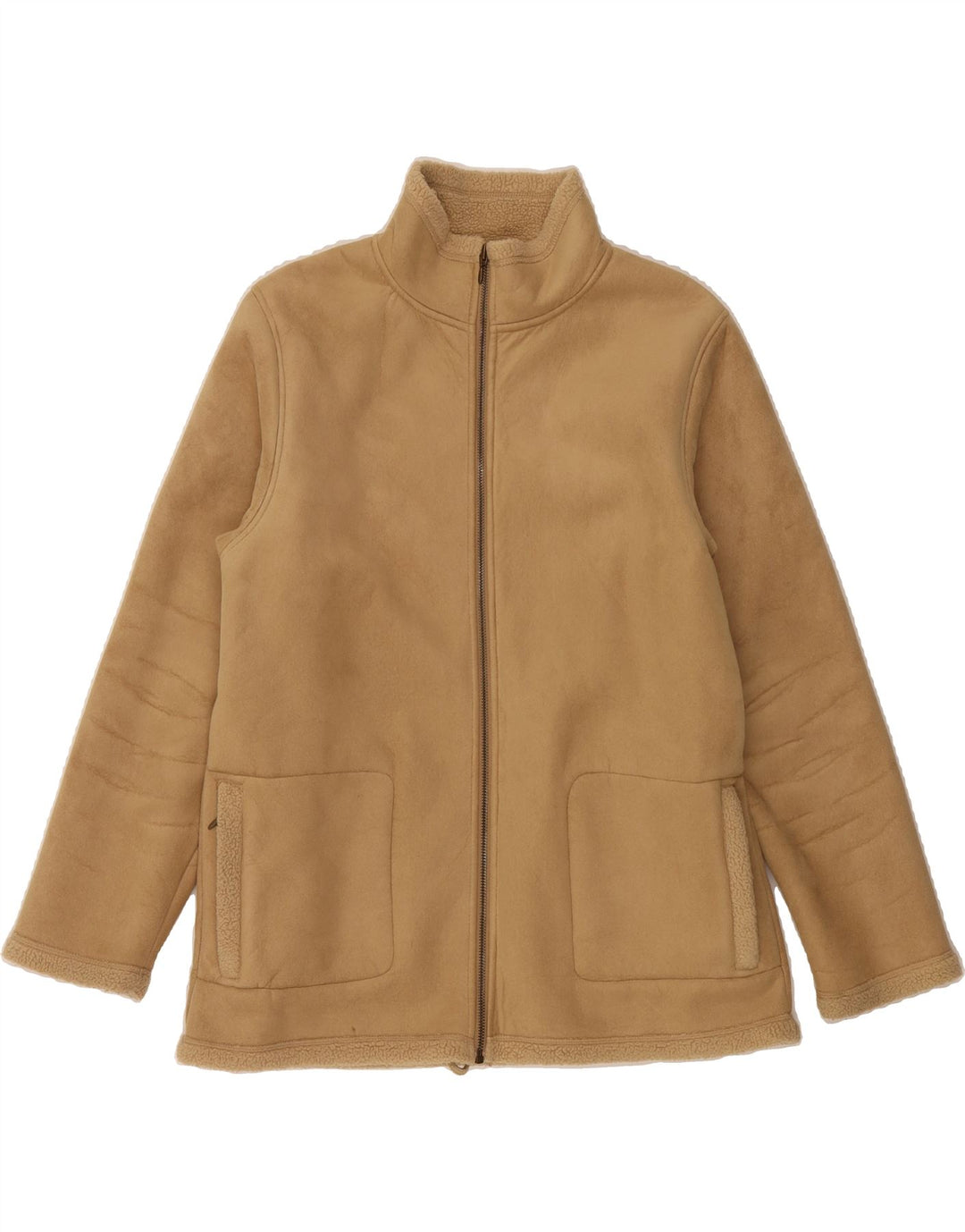 EQUORIAN HERITAGE Womens Sherpa Jacket UK 14/16 Medium Beige Polyester Vintage Equorian Heritage and Second-Hand Equorian Heritage from Messina Hembry 
